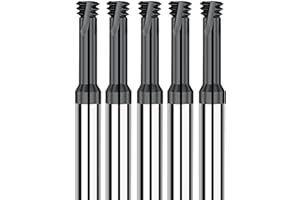 HeeHoo 5Pcs UNC 1/4"-20 Solid Carbide Thread Mill Cutter for CNC Machines, with Coating, 3 Flutes and 60 Degree Helix, Thread