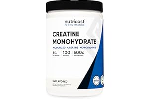 Nutricost Creatine Monohydrate Micronized Powder 500G, 5000mg Per Serv (5g) - 100 Servings, 17.9 Oz