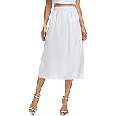 Vlazom Women's Satin Half Slip for Under Dress Long Underskirt Soft Under Slips for Women Under Dresses Size S-XXL