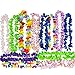 Neliblu Hawaiian Flower Lei - Tropical Luau Party Supplies Large Flower Leis Assortment, Bulk Pack of 25; Luau Party Decoration Supplies and Favors