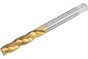 uxcell Spiral Flute Threading Tap M7 x 1, Metric HSS (High Speed Steel) Titanium Plated Machine Thread Screw Tap 3 Flutes Tap