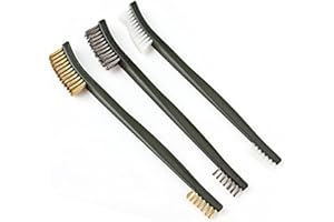 OriGlam 3pcs Mini Wire Brush Set for Cleaning Paint, Rust, and Welding Slag - Steel/Nylon/Brass Brushes for Metal and Paint C