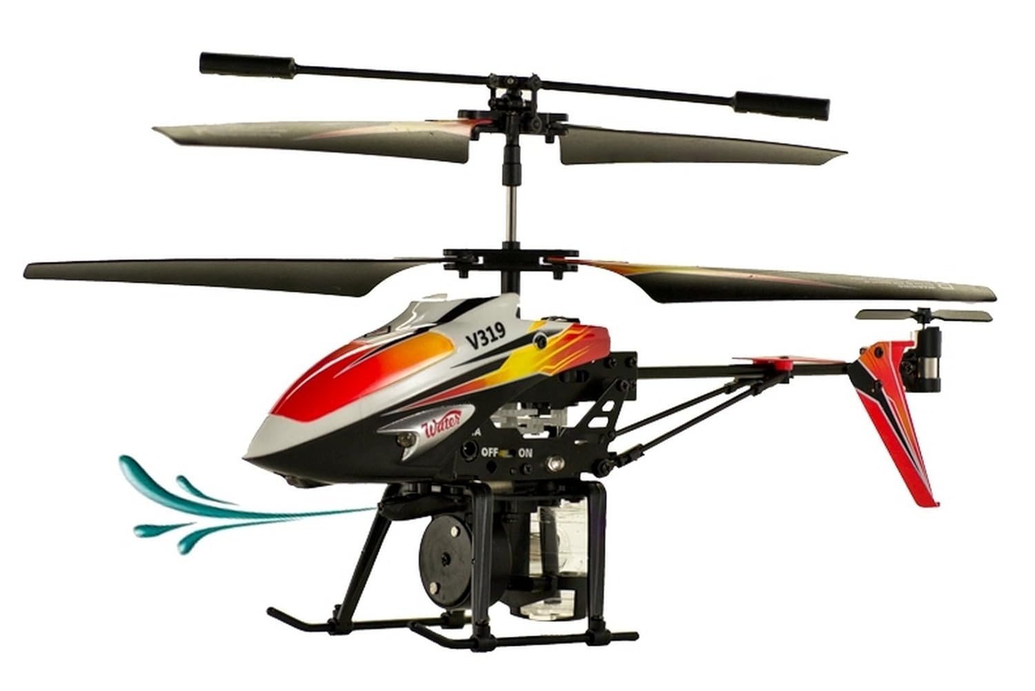 Water Machine Gun Mini Red Helicopter V319 3.5CH RC With Precision