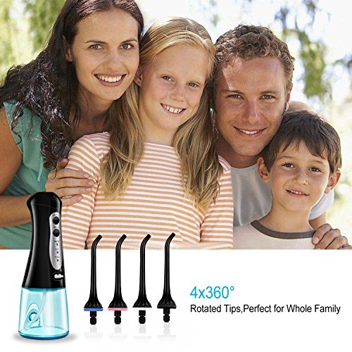 Electric Water Flosser Oral Irrigator Cordless Charger Nozzle Flossers 220V Jet Parts for Teeth IPX7 200ML FDA UBTKEY - Thumbnail 7