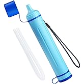 Greeshow Portable Water Filter Straw, Personal Water Filtration System, Replaceable Filter Cartridge, Outdoor Water Purifier Emergency Survival Gear for Hiking Camping Backpacking, GS-28H1, 1 Pack