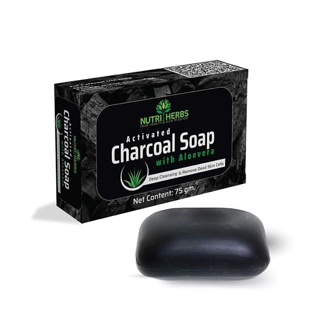 Nutriherbs Activated Charcoal Soap With Aloe Vera 75g For Men Women Bar Pack Of 1 Amazon In Beauty