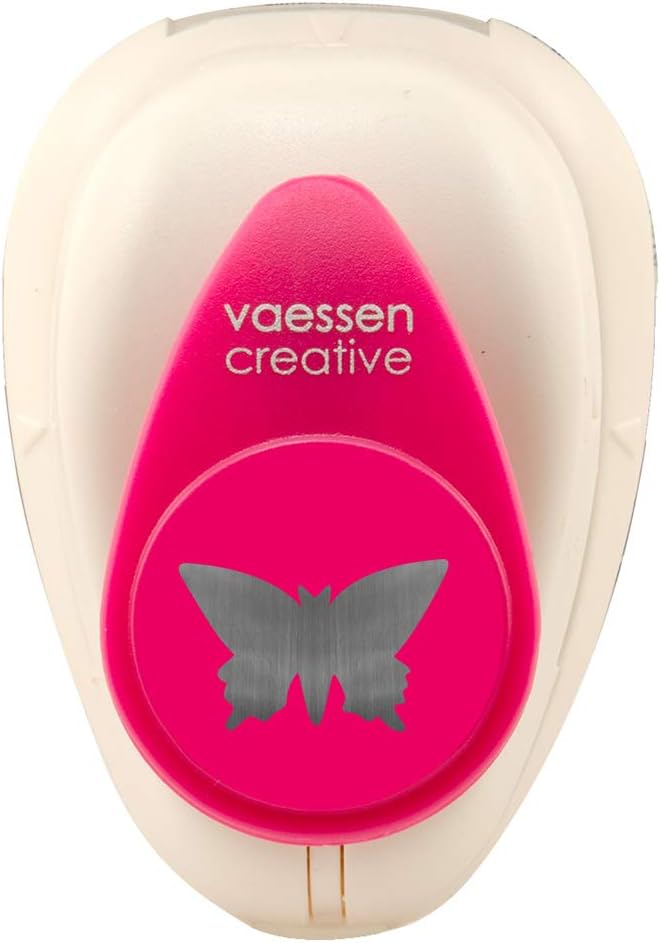 Vaessen Creative 21436-032 Craft Paper Punch Small, Butterfly, for DIY Projects, Scrapbooking and Card Making, Metal, Multi-Colour, S