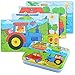 BBLIKE Wood Jigsaw Puzzles for Kids Toy in Tin Box, 4 Varying Degree of Difficulty Educational Learning Tool Best Birthday Present for Boys Girls (Vehicle)