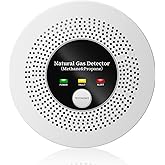 Natural Gas Detector Alarm - 10s Methane/Propane Leak Alert CH4 Gas with 85dB Siren & LED Flash, Battery-Powered Gas Monitor for Home Kitchen RV Safety (3 Battery Included)