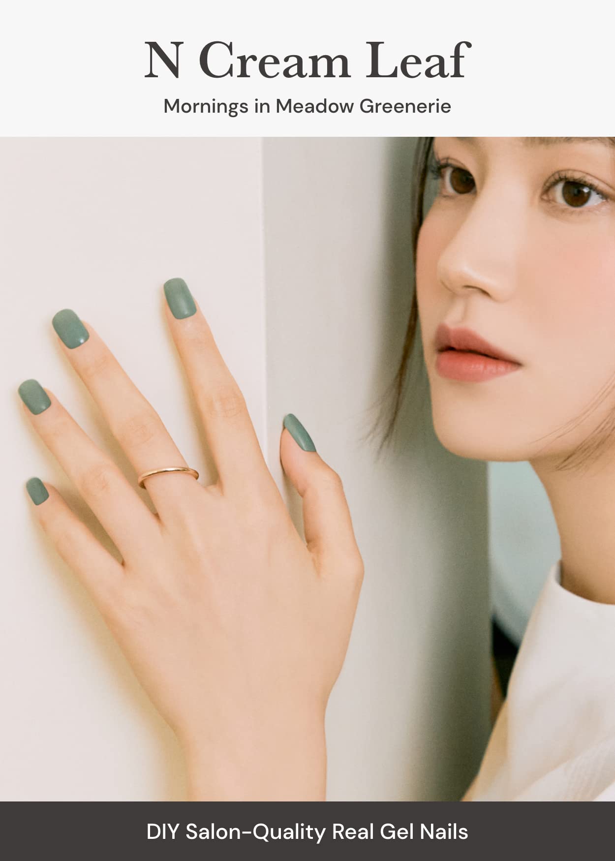 ohora Semi Cured Gel Nail Strips (N Cream Leaf) - Green, Solid, Works with Any UV/LED Lamps, Salon-Quality, Long Lasting, Easy to Apply & Remove - Includes 2 Prep Pads, Nail File & Wooden Stick - Image 2