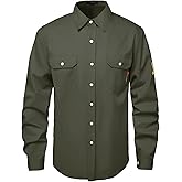 SKSAFETY 7oz FR Shirts for Men, Welding Shirt Hi Vis Flame Resistant 100% Cotton Fire Retardant Longsleeve Shirt CAT2