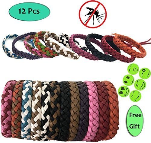 Xnature Mosquito Repellent Bracelet (12pc) Leather Bands,Mosquitoes Insects Band