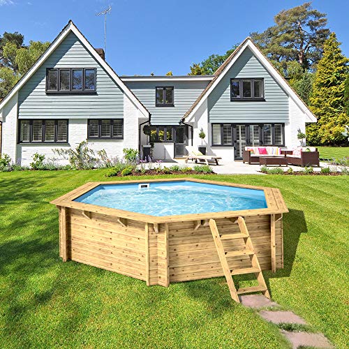 Paradies Pool® Holzpool Lani Komplettset inkl. Zubehör, Edelstahlleiter Tiefbecken, Blaue Folie mit 0,8mm Stärke… – Bild 4