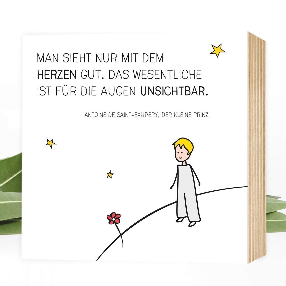 Wunderpixel® Holzbild Der kleine Prinz 15x15x2cm zum Hinstellen