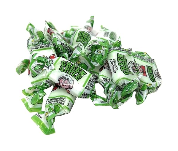 GREEN APPLE FLAVORED FRUIT CHEWS, 2 POUNDS BULK