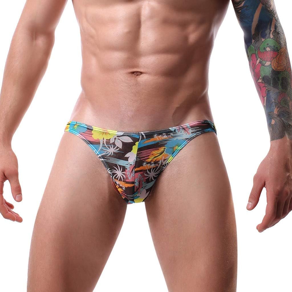 Men's Lingerie WEUIE Men Elastic Underwear Boxer Briefs Shorts Bulge Pouch Soft Underpants