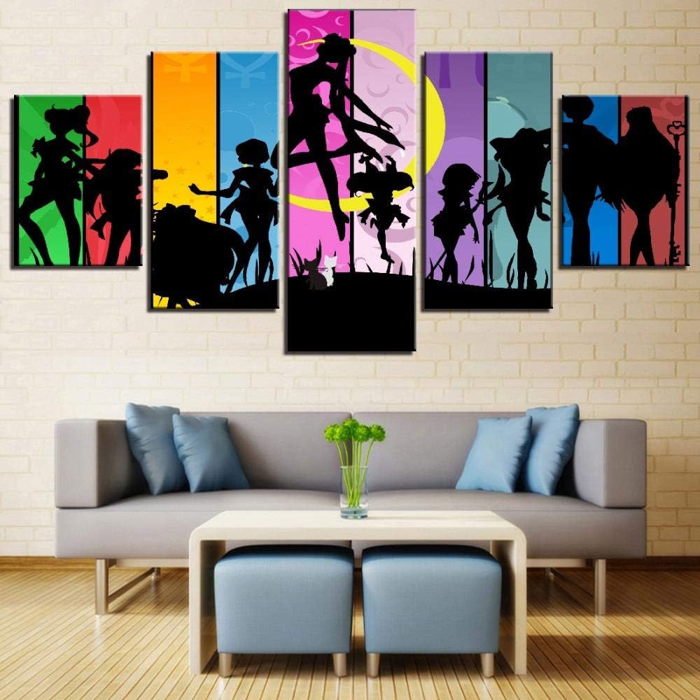 ZHOUKEYU Cuadro de Sala de Estar HD impresión 5 Paneles Lienzo Sailor