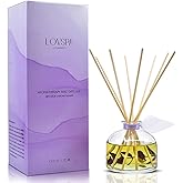 LOVSPA Reed Diffuser Set, DE-Stress Lavender Eucalyptus Scented Oil Diffuser with Sticks, Home Fragrance Accessories for Bathroom Shelf Decor, Aroma Diffusers for Home or Office Desk, USA Made