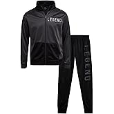Pro Athlete Boys Tracksuit Set - 2 Piece Performance Tricot Zip Up Mock Neck Sweatshirt and Boys Joggers Track Pants