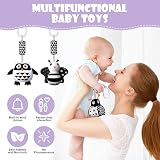Aolso Baby Pram Pushchair Hanging Rattle Toys 3 Pack Black White High Contrast view 3
