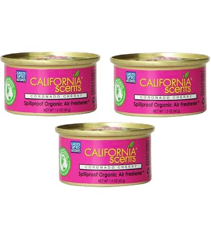 California Scents Lot De 3 Désodorisants Voiture - Coronado Cherry, Newport New Car, Golden State Delight