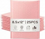 Switory 25Pcs Pale Pink Bubble Mailers 21.6x28cm Self Seal Padded Envelopes