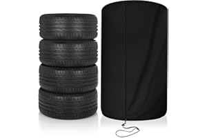 Tire Cover, Seasonal Tire Storage Bags Fits up to Diameter 28" Tires, Upgraded 600D Oxford Cloth Tire Covers for Outdoor Indo