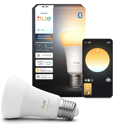 Philips Hue Smart LED A21 Bulb, White Ambiance, E26, 13.5W, Full