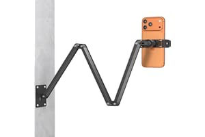 Phone Holder for Desk Bed,Wall Mount Phone Holder,3-Stage Aluminium iPhone Stand,Foldable Extendable Arms Heavy Duty Drilling