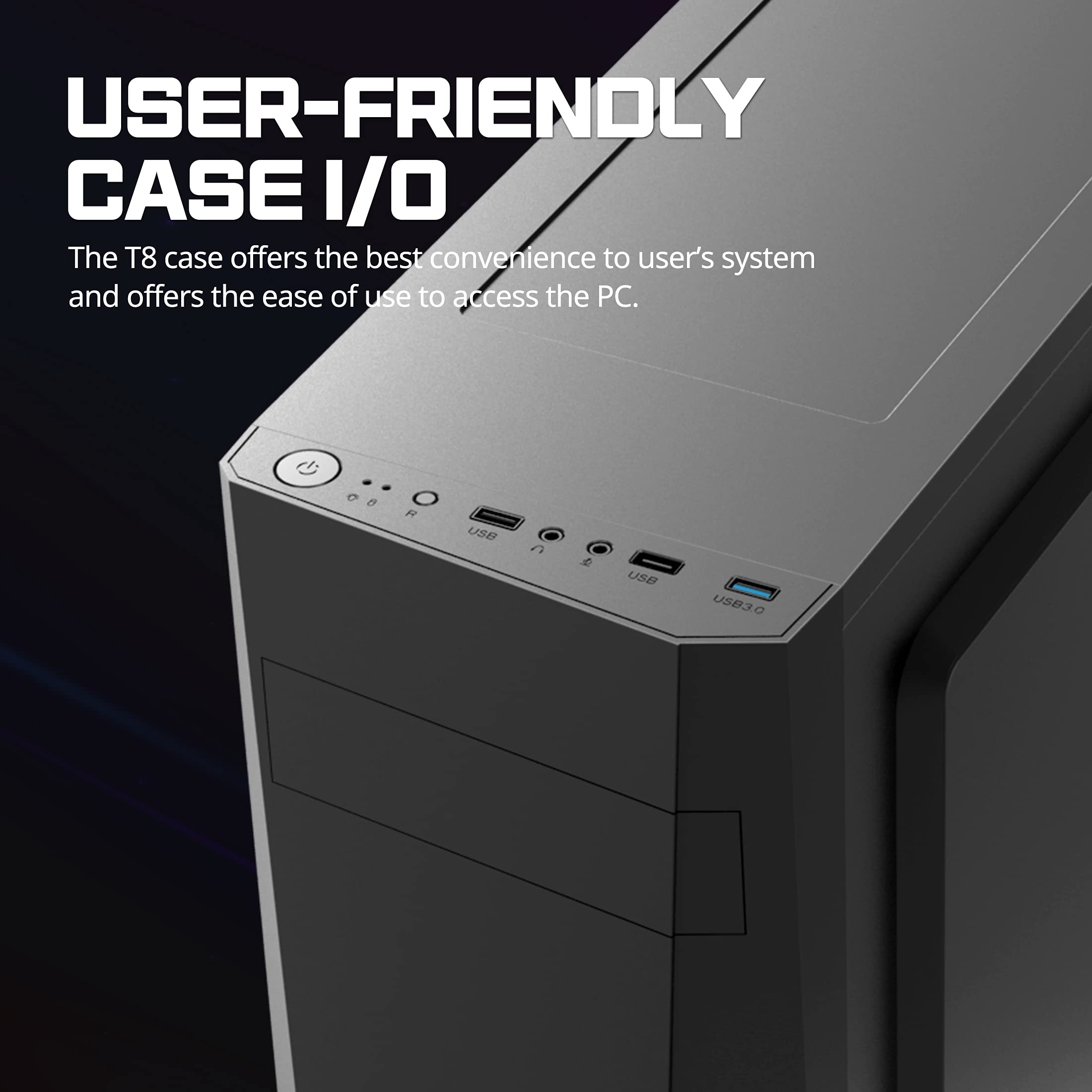 Zalman T8 Mid-Tower ATX PC Case – Spectrum RGB Lighting Strip with Control Button, 5.25” ODD Support, USB 3.0, Preinstalled 120mm Rear Fan