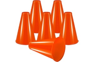 HSLCGF 6 Pcs Cheer Megaphone for Party Green Plastic Megaphone DIY Decorations Party Accessory for School Outdoor Activities St Patrick's Day Party Favors Super Bowl Sports Match Game