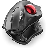 Nulea M511 Wireless Trackball Mouse, Rechargeable Ergonomic Thumb-Control Mouse with Tilt Stand, Smooth & Precision Tracking, 3 Device Connection (Bluetooth or USB Receiver), for PC/Mac/Laptop-Red