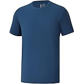 BASSDASH Men’s Ultra Soft Cotton Blend UPF 50+ Sun Protection T-Shirt Short Sleeve Lightweight Cooling Casual Basic Tee