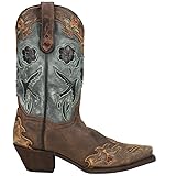 Dan Post Womens Blue Bird Floral Tooled-Inlay Snip