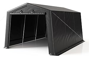 VONZOY Carport 10'×15' Heavy Duty,Car Canopy Portable Garage with Roll-up Zipper Door,Thick Shelter Storage Canopy Tent with All-Steel Metal Frame,Sunshade,Waterproof,for Car,Truck,SUV