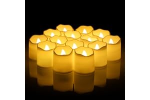 Mrcrafts 24Pcs Flameless Candles, Electric Small Tea Lights, Fake LED Candle, Table Decorations Decor for Christmas, Valentine's Day, Wedding, Anniversary