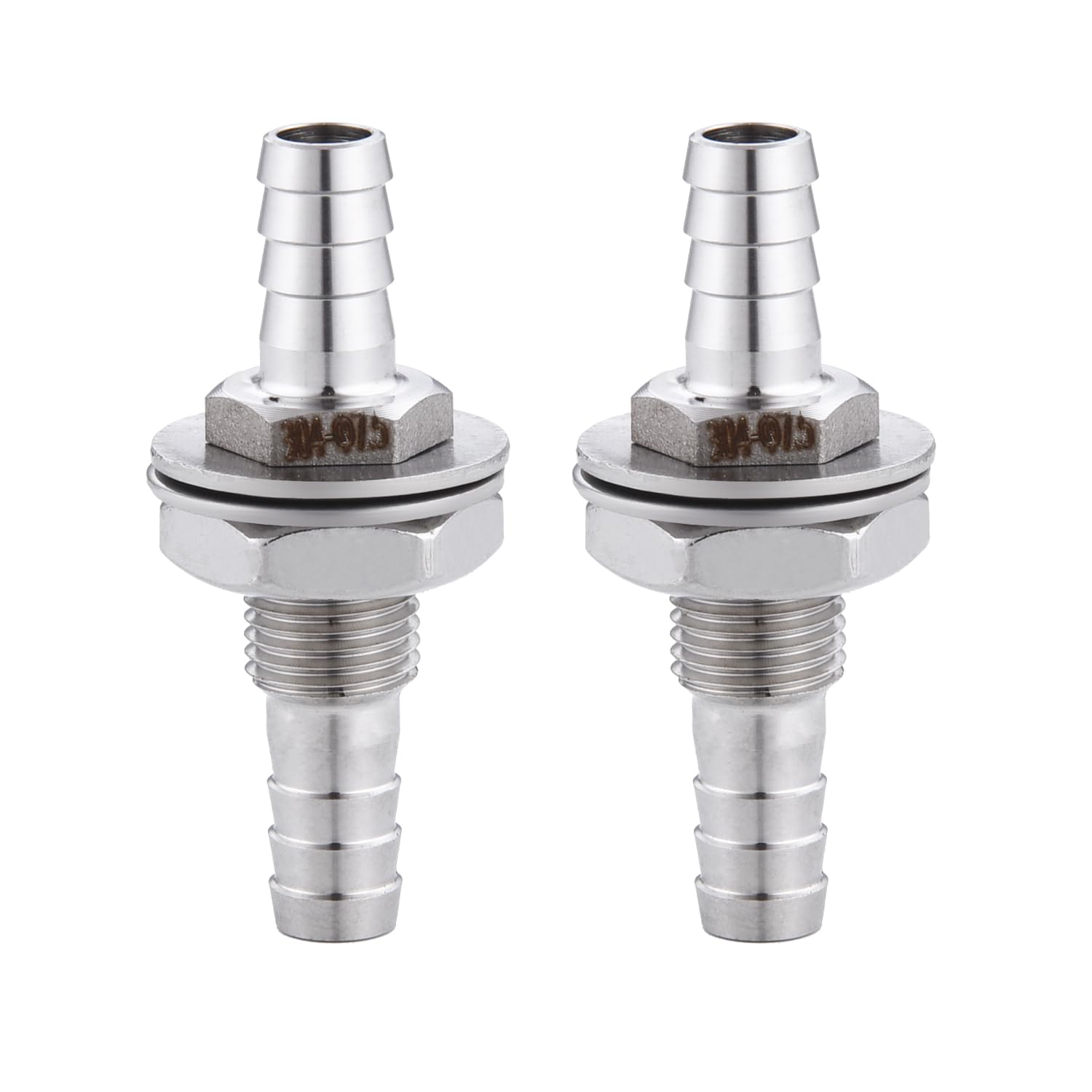 Photo 1 of 1/4" Hose Barb Thru-Bulk Bulkhead Fitting,304 Stainless Steel Straight Hex Union Fitting for Water Fuel Air?lead-free (Pack of 2)