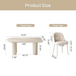Guyii Dining Table Set with 4 Chairs, Modern