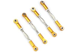 Hosim Front Rear RC Turnbuckles Set, Adjustable 83-97mm Camber Linkage Rod Ends Aluminum for 1/10 Traxxas Slash 4x4 RC Cars Replacement Upgrades Hop up Parts (4 PCS) (Gold)