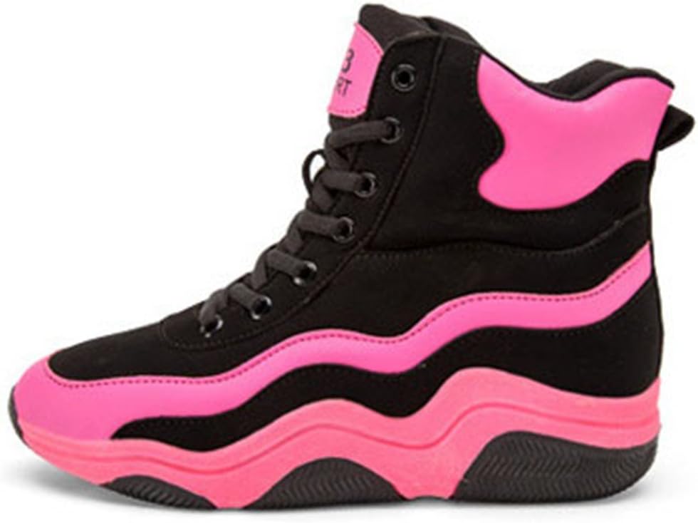 Queen Bootie Women's Anti-Slip Rubber High Top Lace Up Sneaker Wedges Breathable Hidden Heel Round Toe Platform Casual Running Shoes