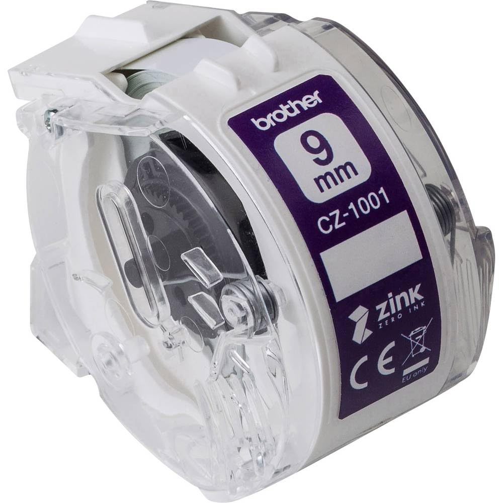 Brother CZ-1001 Zero-Ink Roll Cassette, Continuous Length, 9 mm (W) x 5 m (L), Brother Genuine Supplies, White