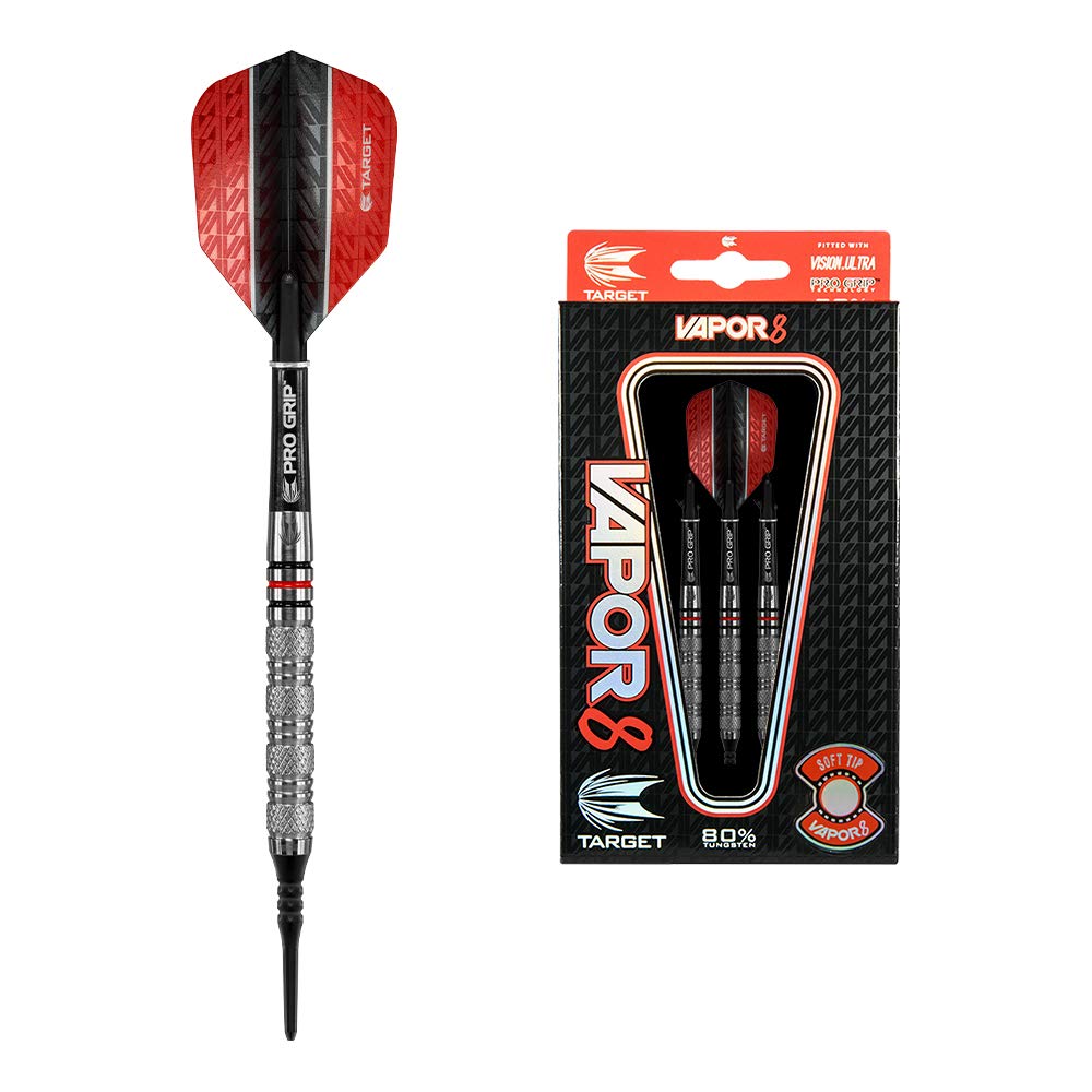 Target Darts Vapor 8 18G 01 80% Tungsten Soft Tip Darts Set, silver