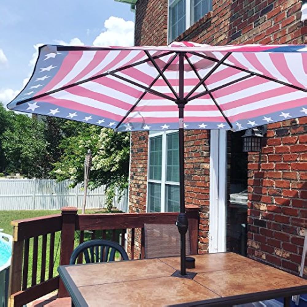 Patio Umbrella 9Feet Outdoor Market Table Umbrella, Push Button
