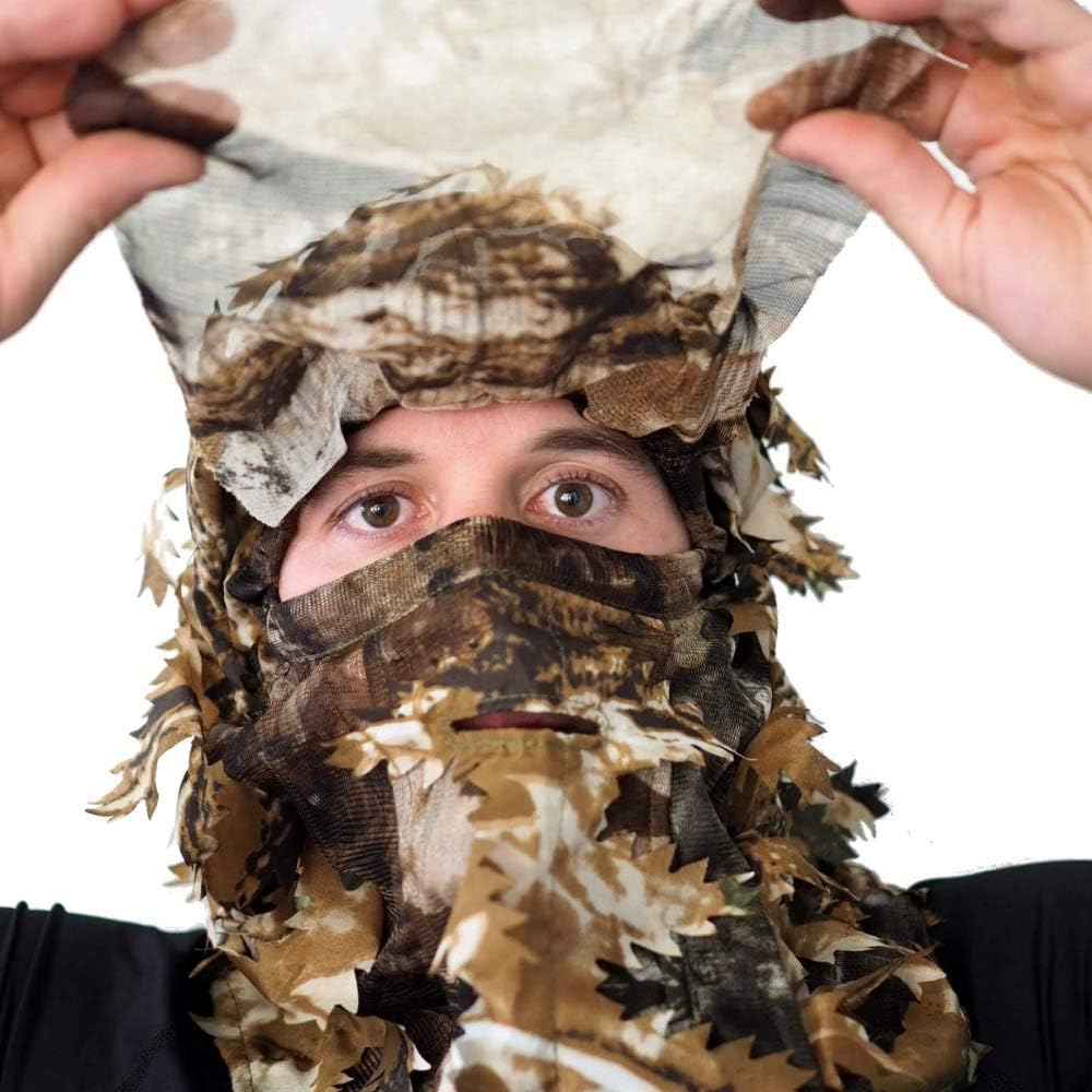 Arcturus Camo 3D Leaf Ghillie Camouflage Mask. Leafy, Full Coverage, Breathable Hunting Mask with Customizable Fit. Great for Turkey Season! (Forest Mix) : Sports & Outdoors