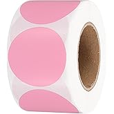 PATIKIL 1.5 Inch Round Thermal Label Stickers, 500Pcs Circle Direct Thermal Sticker Labels Self-Adhesive Thermal Printer Stickers for Business Classroom Office, Pink