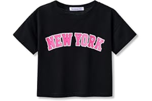 Serdomi Stylish Graffiti/Butterfly/Tropical Crop Top for Little & Big Girls - Cool Summer T-Shirt Clothes Size 6-18