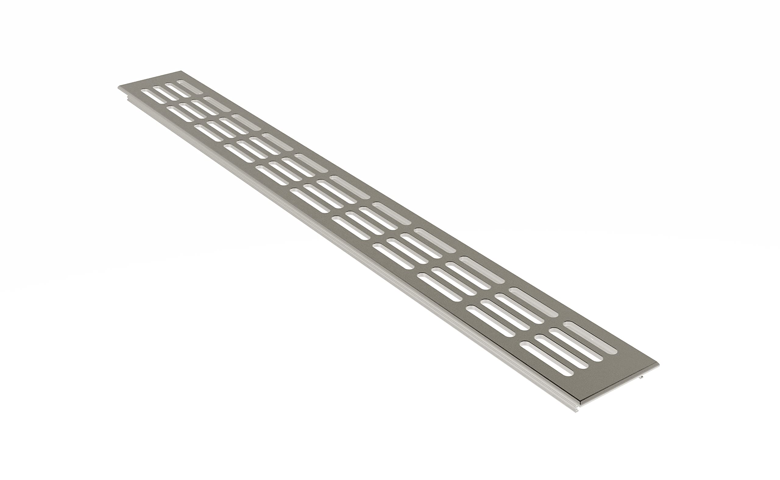 MS Fittings® Aluminium Ventilation Grille, Web Plate, Heater Cover, 60 mm x 200 mm, Various Colours (Stainless Steel Anodized, E6C31)