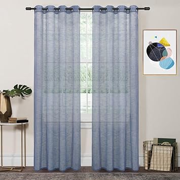 2 X 54 Wide X 63 Long Dusty Blue Miuco 2 Panels Grommet Textured