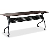 Lorell LLR59513 Mahogany Flip Top Training Table