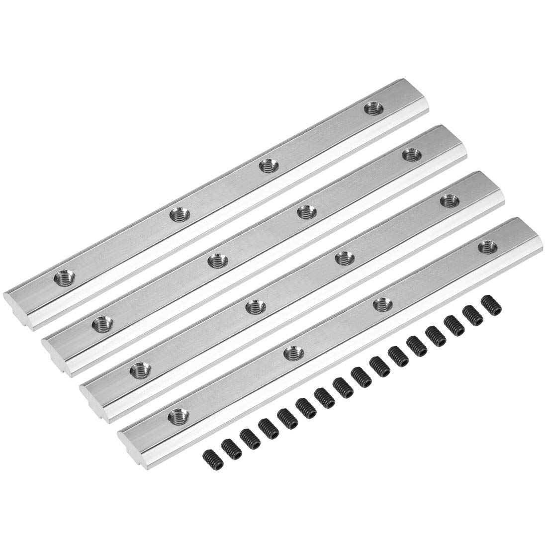 sourcing map Straight Line Connector, 7 Inch Joint Bracket with Screws for 4040 Series Aluminum Extrusion Profile with 8mm T Slot, 4 Pcs